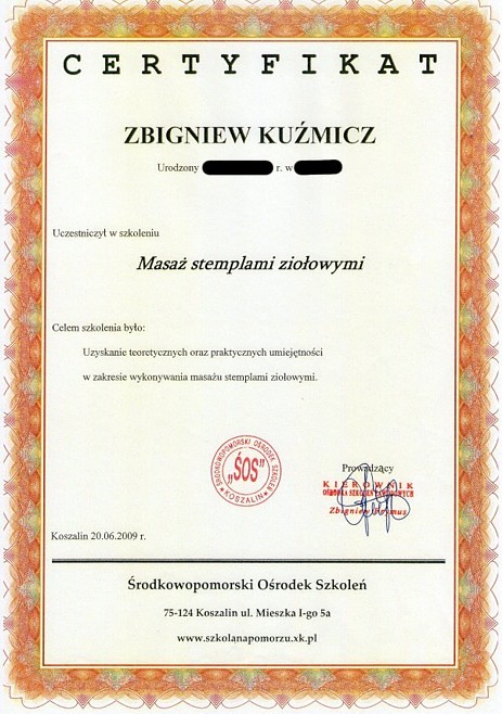 Kurs Masażu Stęplami Ziołowymi