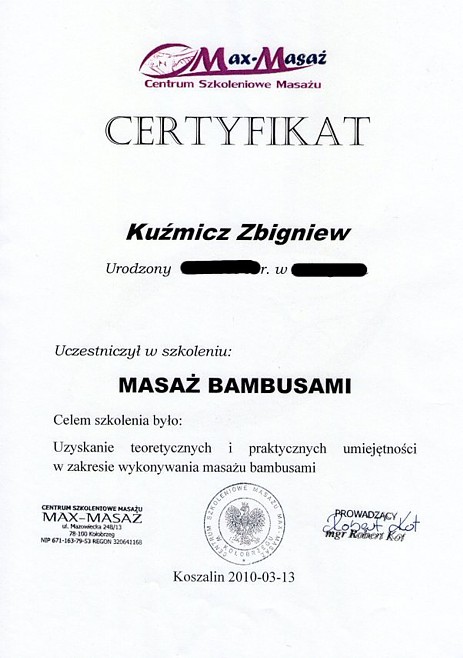 Kurs Masażu Bambusami