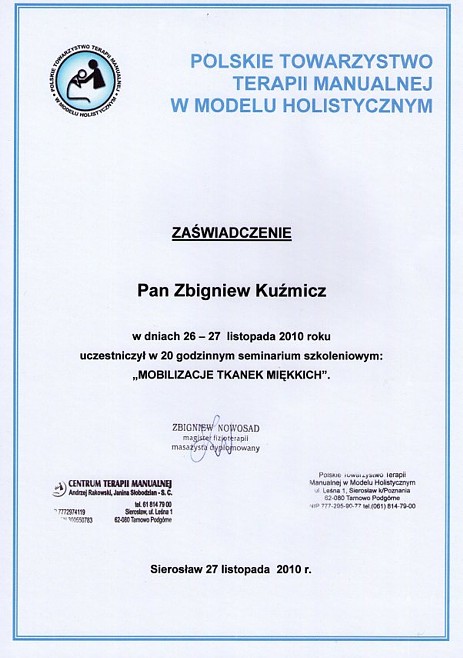 Seminarium „Mobilizacja Tkanek Miękkich”