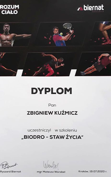 Certyfikat - Biodro - staw życia
