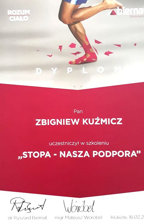 Certyfikat - Stopa - nasza podpora