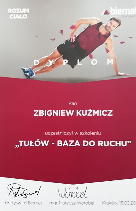 Certyfikat - Tułów - baza do ruchu