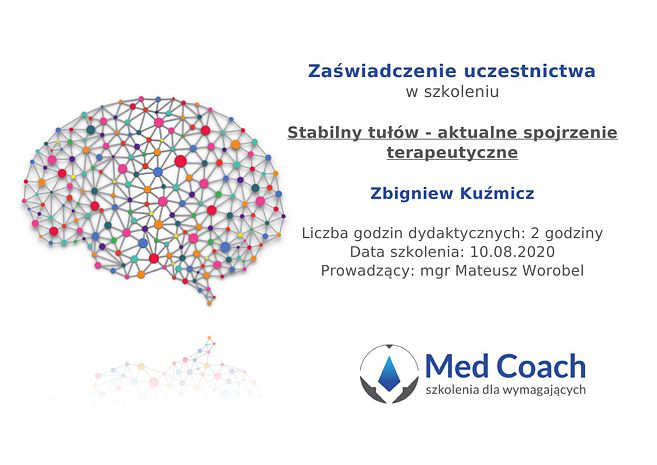 Certyfikat - Stabilny tułów