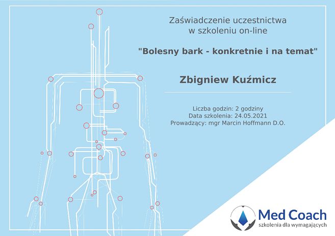 Certyfikat - Bolesny Bark - konkretnie i na temat.