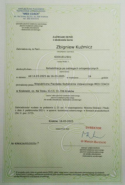 Rehabilitacja po zabiegach ortopedycznych