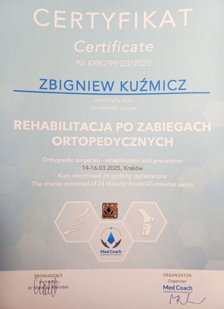 Rehabilitacja po zabiegach ortopedycznych