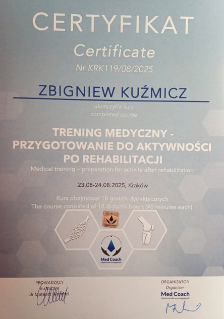 Trening medyczny - przygotowanie do aktywności po rehabilitacji